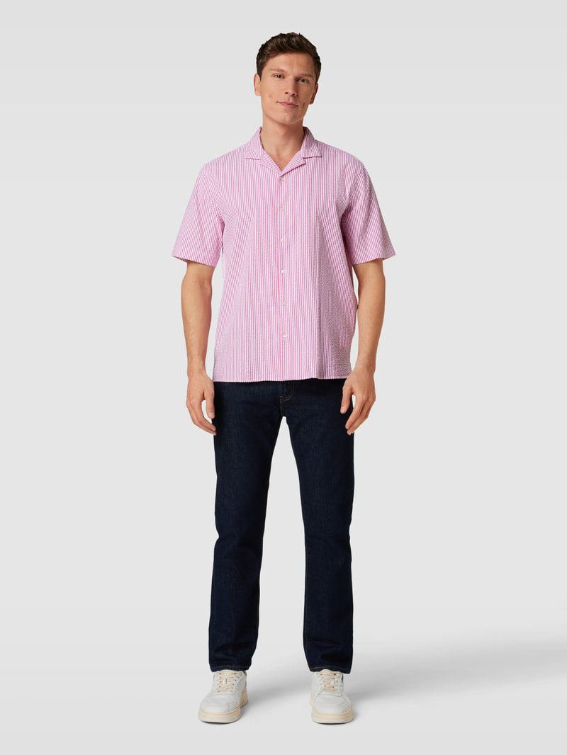 Regular Fit Freizeithemd mit Streifenmuster in pink