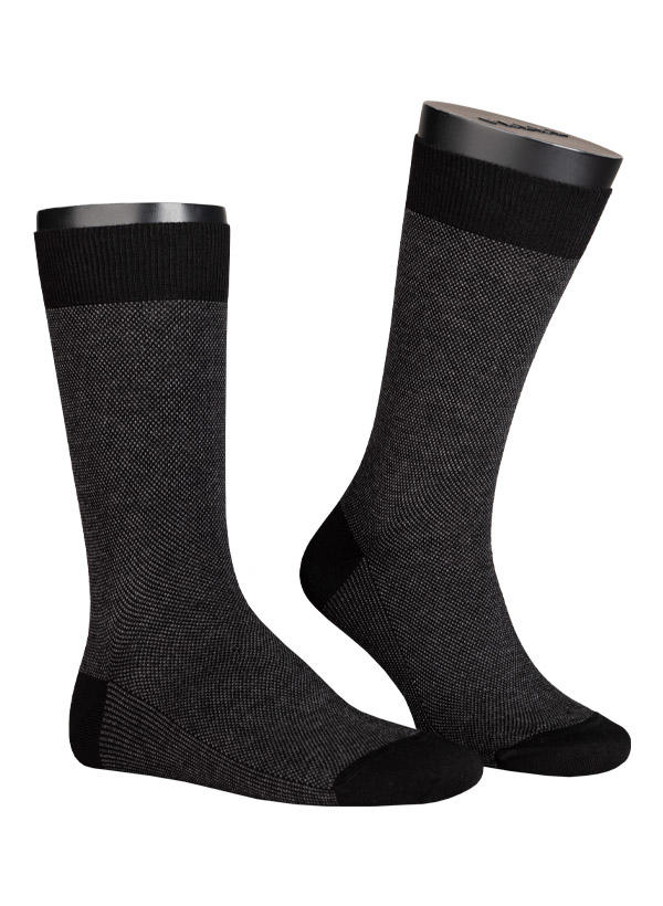 BOGGI MILANO, Socken, Baumwolle, schwarz meliert