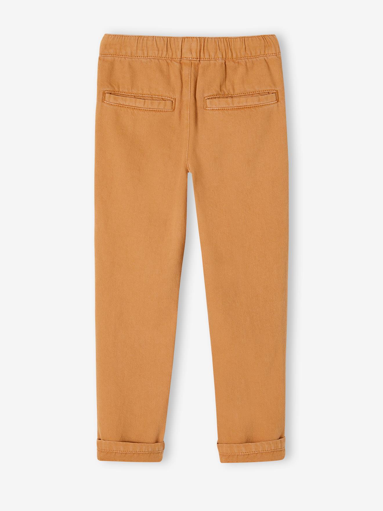 Pantalon cargo large garçon noisette