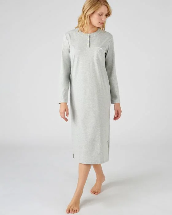 Chemise de nuit manches longues, maille jersey
