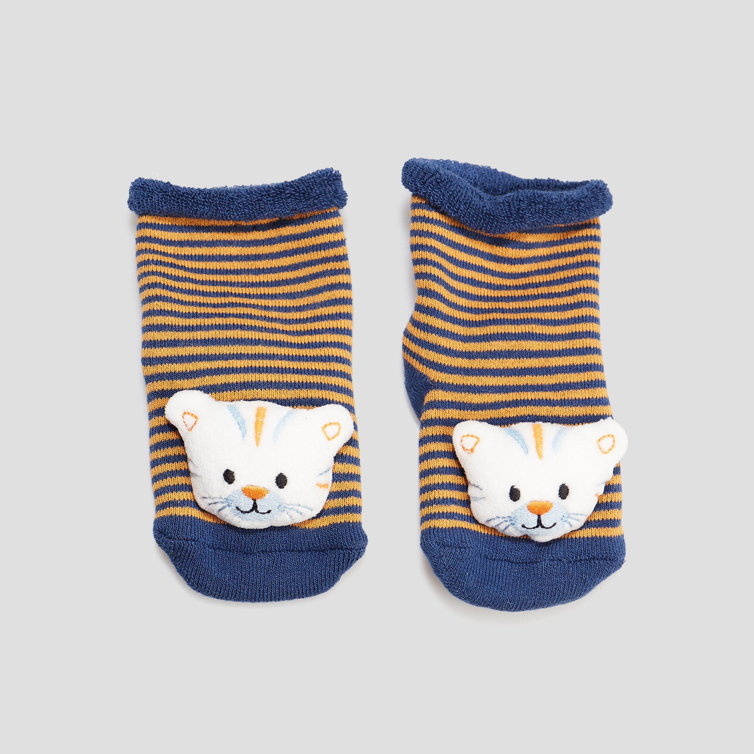 Chaussettes avec hochet bleu bébé garçon | La Halle