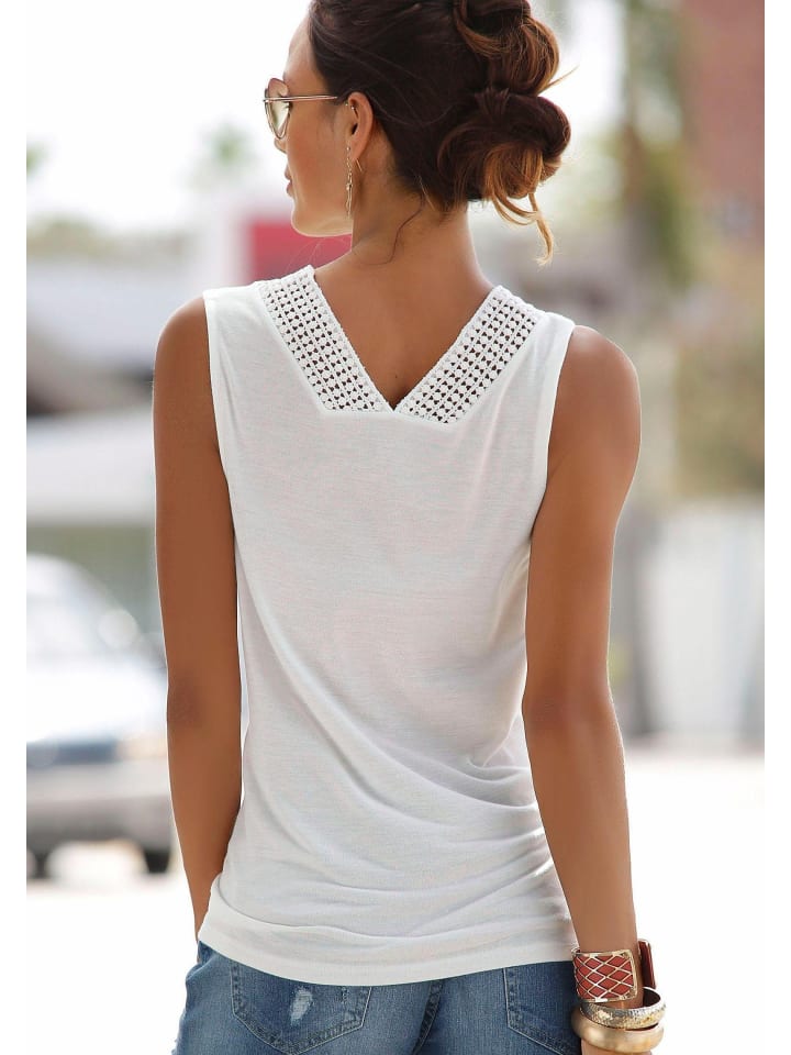 LASCANA Strandtop in creme günstig kaufen