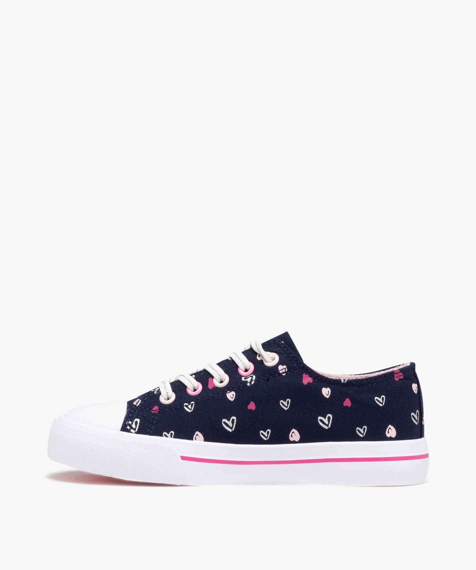 Baskets fille en toile imprimée à bout renforcé marine | GEMO