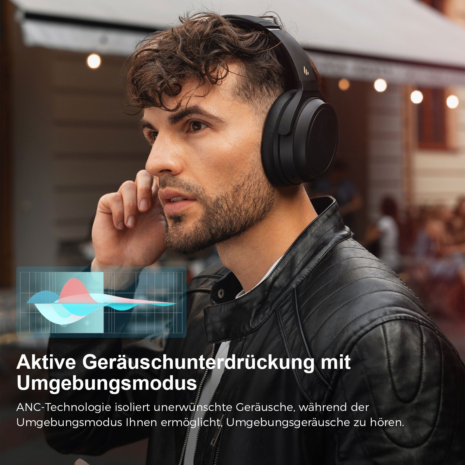 Edifier® WH700NB Kabellose aktive Geräuschunterdrückung Over-Ear-Kopfhörer (Aktiver Geräuschunterdrückung, Bluetooth 5.3, Doppelgeräte-Verbindung)
