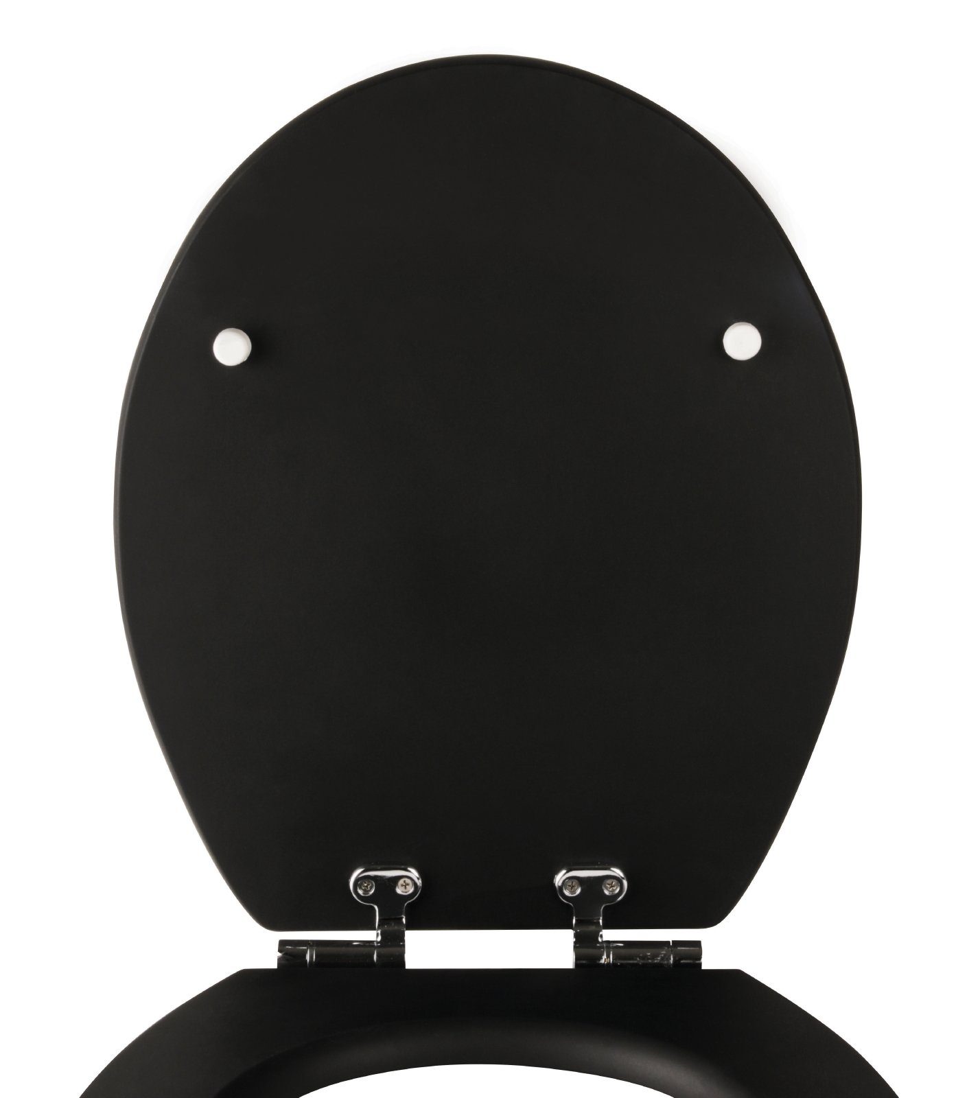 Sitzplatz WC-Sitz Einfarbig, Schwarz, Holzkern, Absenkautomatik, Soft Touch, Montage unten, 403955