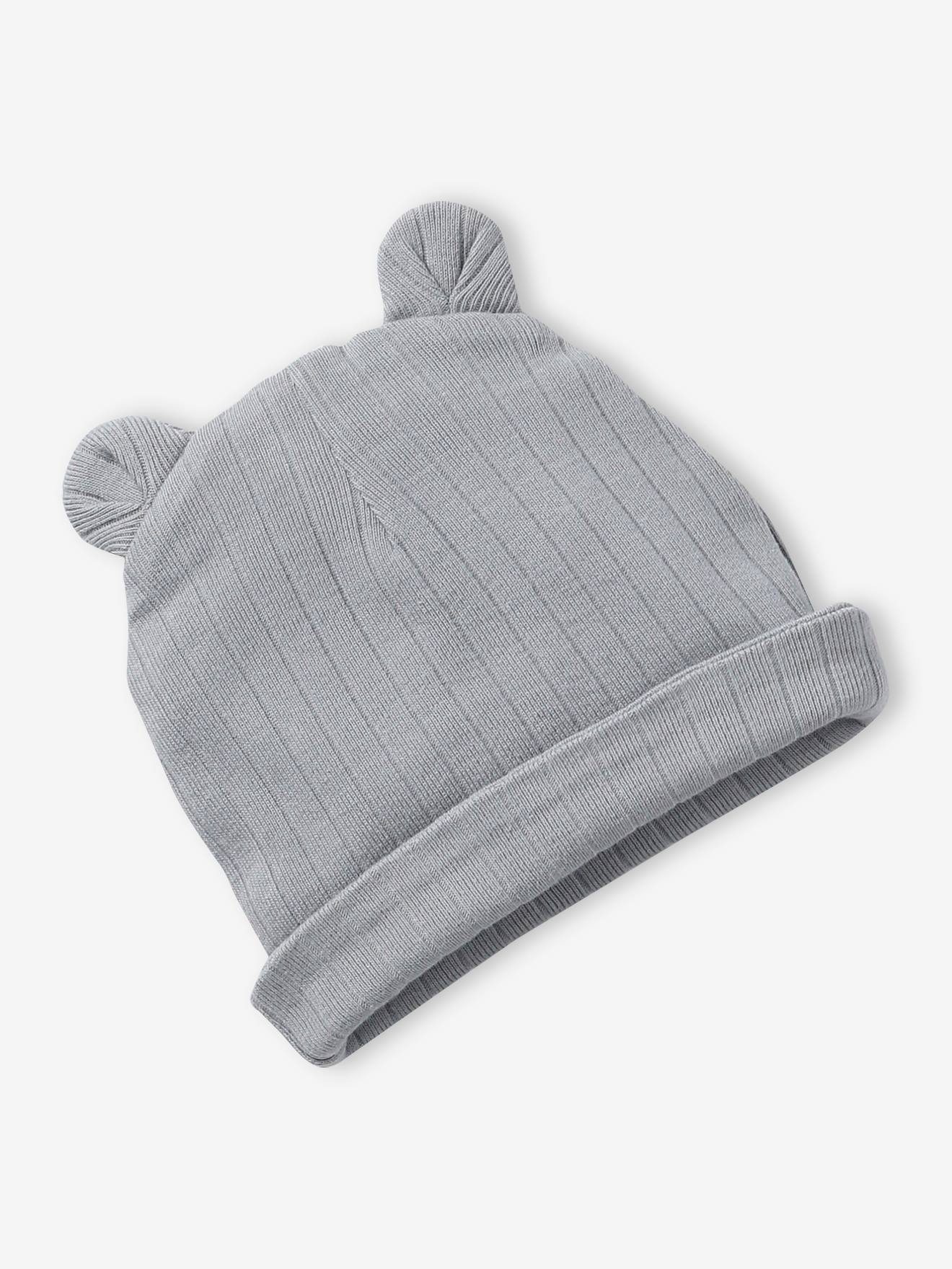 Vertbaudet Baby-Set: Mütze, Fäustlinge & Schühchen Oeko-Tex - graublau
