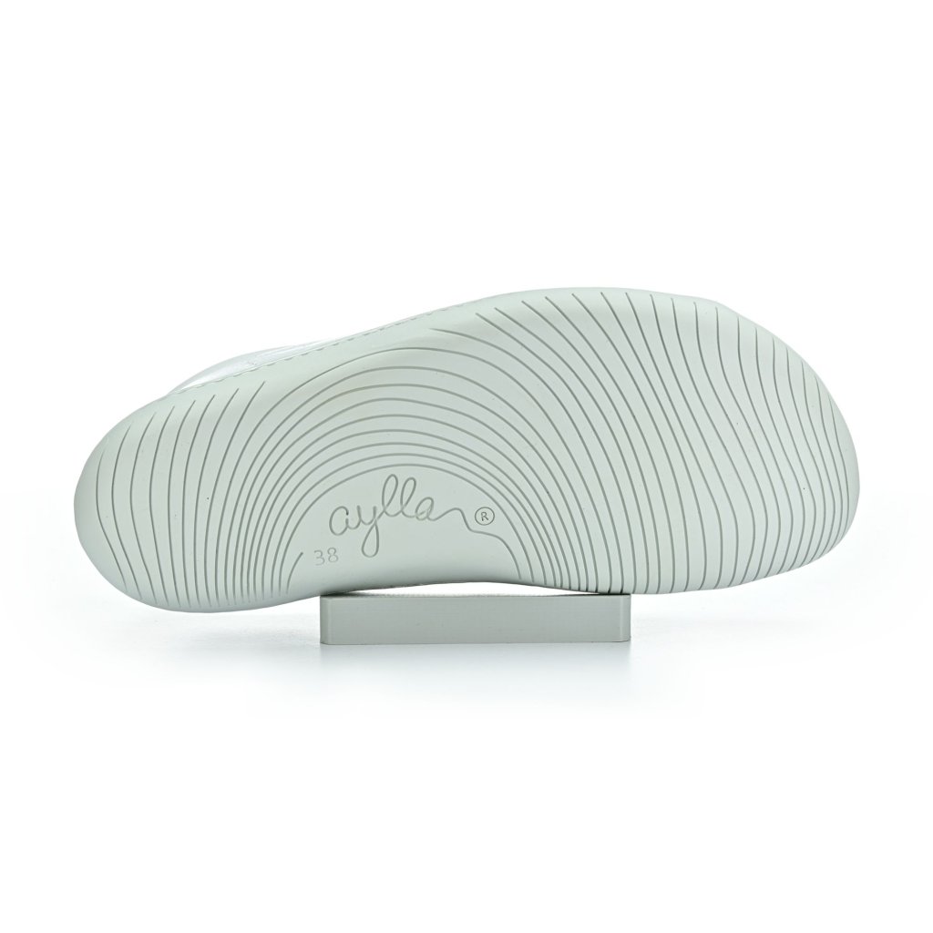 Aylla Shoes KECK weiß L auf weißer Sohle Barfuß-Halbschuhe