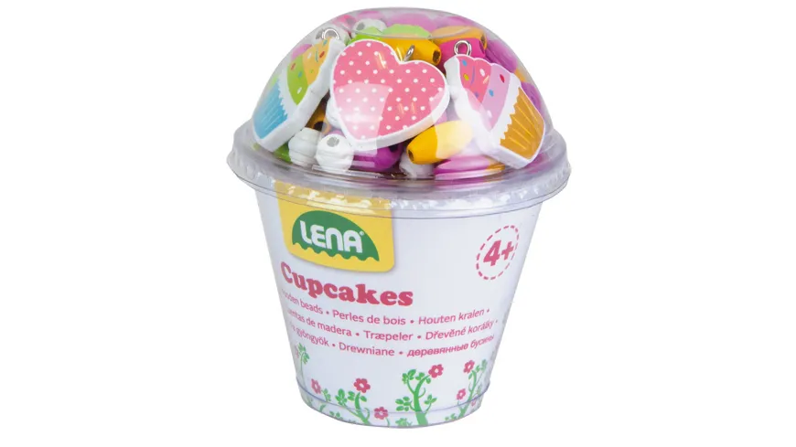 Lena 32001 - Holzperlen Cupcakes pink