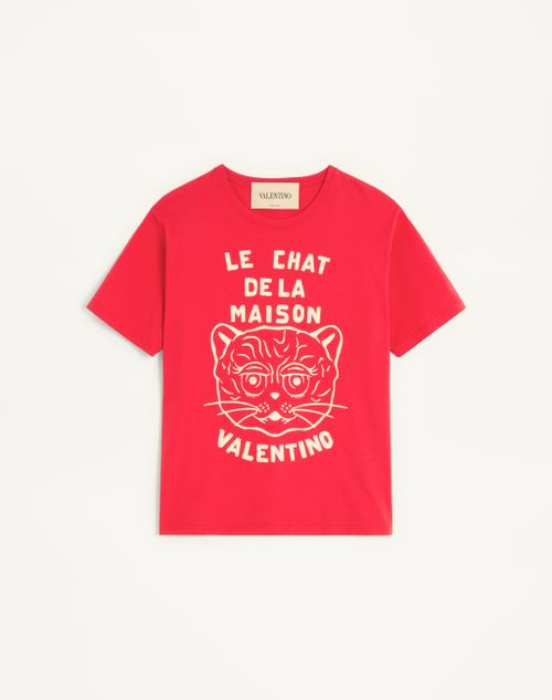 Camiseta de algodão com estampa Le Chat De La Maison