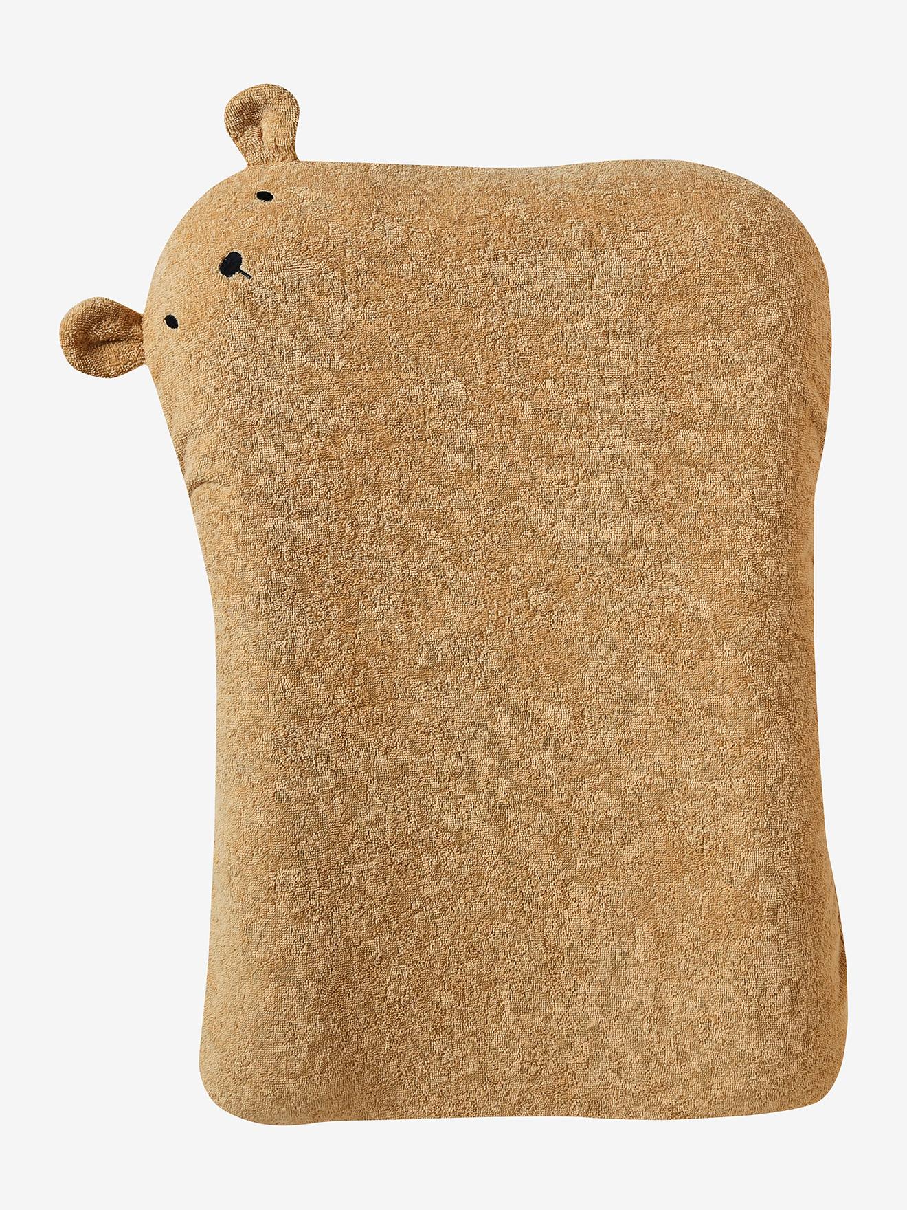 Vertbaudet 2er-Set Frottee-Schonbezüge für Baby Wickelauflage, personalisierbar - karamell bär