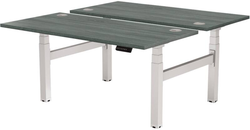 Fellowes Cambio Elektrisch Höhenverstellbar Höhenverstellbarer Schreibtisch Rechteckig Eiche T-Fuß 1.699 (B) x 1.470 (T) x 1.305 (H) mm MDF (Mitteldichte Faserplatte), PVC (Polyvinylchlorid), Stahl