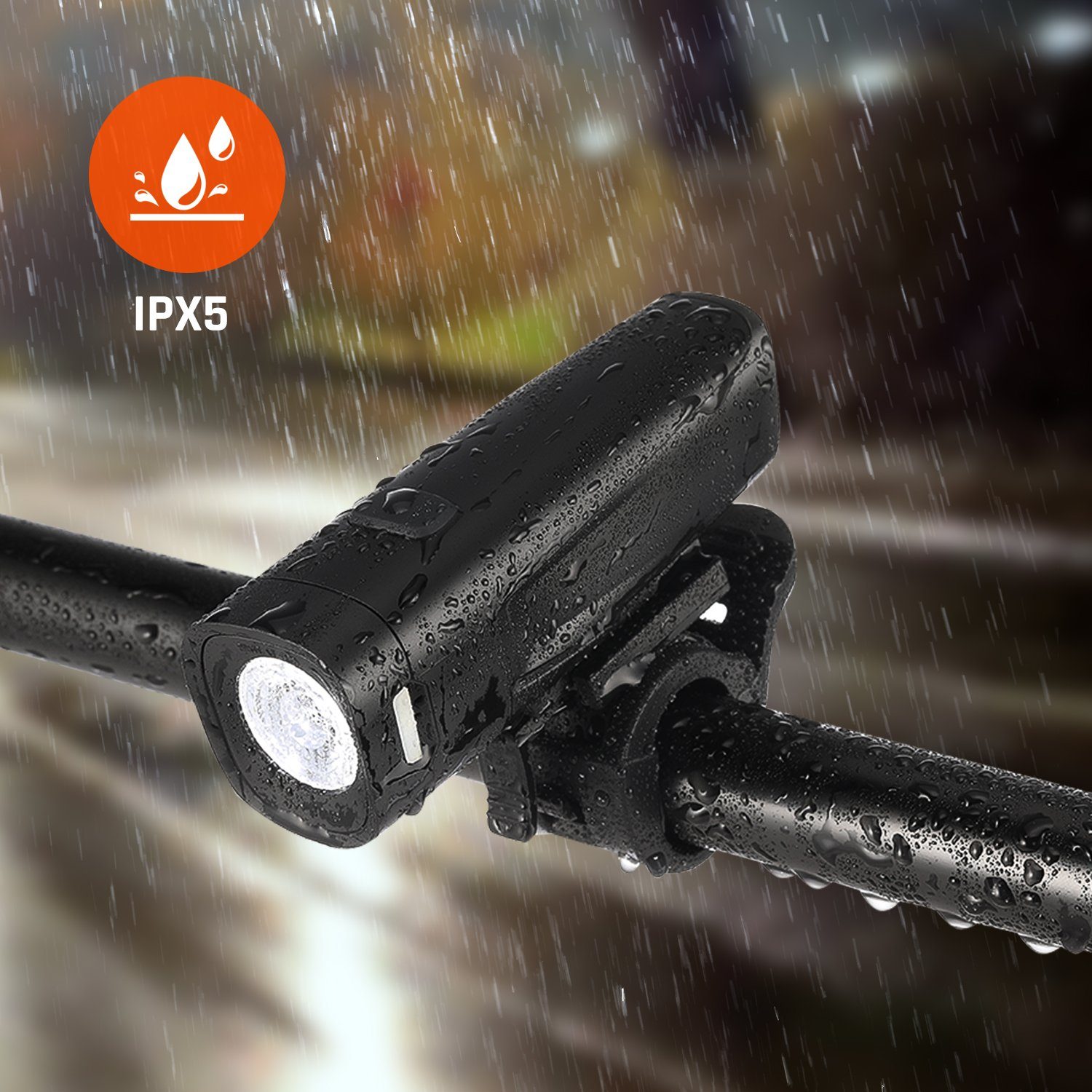 LETGOSPT Fahrradbeleuchtung LED Fahrradlampe 40 Lux, StVZO Zugelassen Fahrradlicht, USB Aufladbar Fahrradbeleuchtung, IPX5 Wasserdichtes Frontlicht