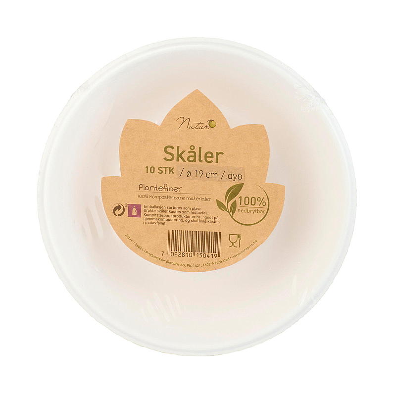Natur Engangsskål 10-pk 19 cm