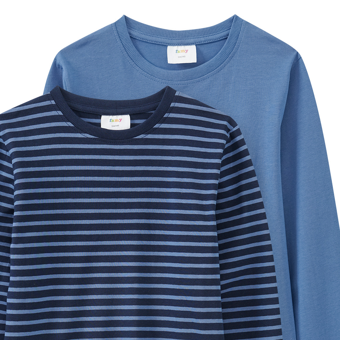 2 Jungen Langarmshirts im Basic-Look