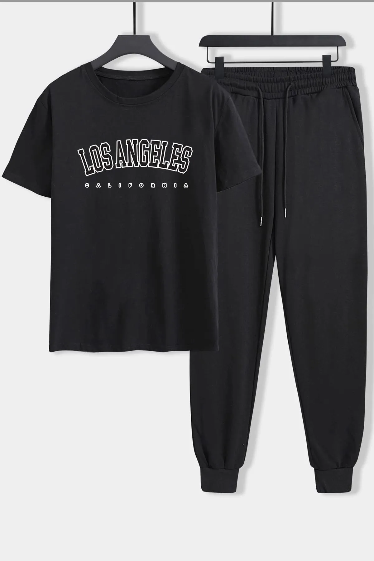 uyguntarz  Bedrucktes zweiteiliges Unisex-Trainingsanzugset „Los Angles“.