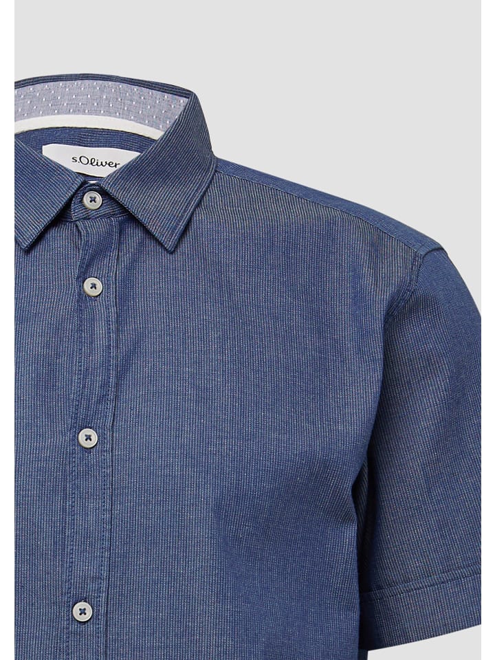 s.Oliver Hemd kurzarm in Blau günstig kaufen