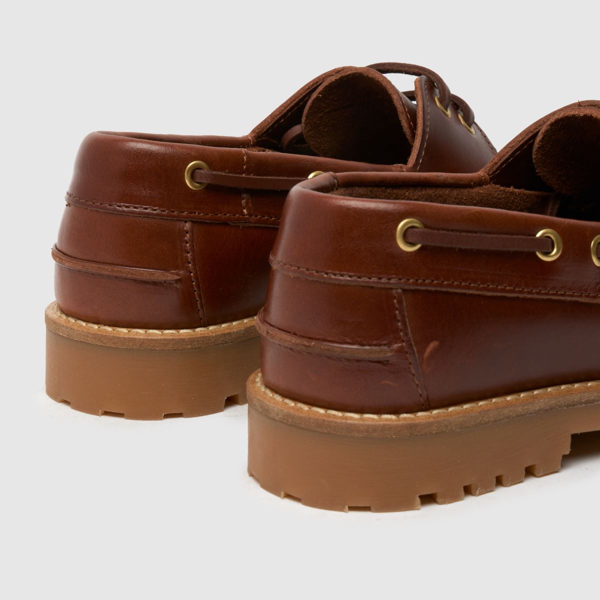 Schuh Laith – Bruna, platta båtskor i läder