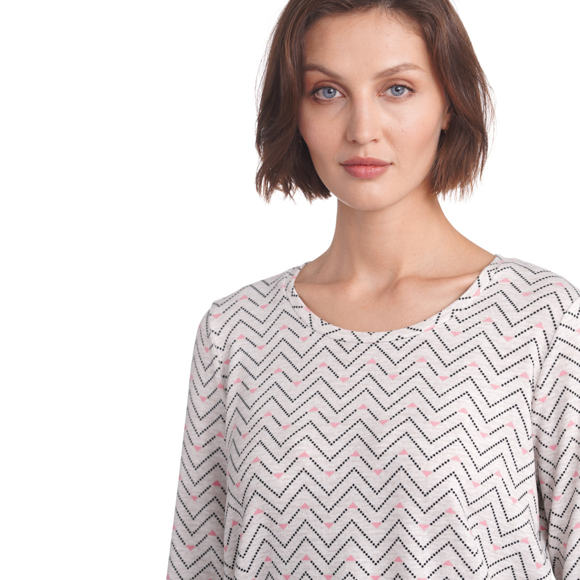 Damen Langarmshirt mit seitlichen Raffungen