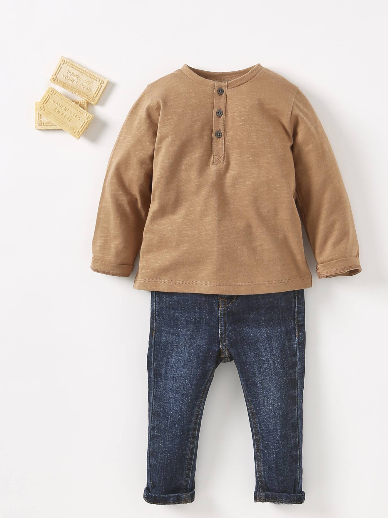 Jean bébé coupe droite BASICS denim gris