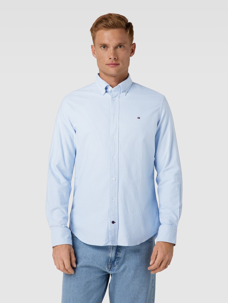Business-Hemd mit Karomuster in bleu