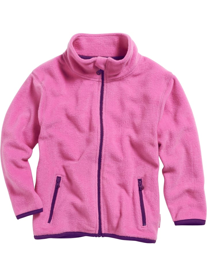 Playshoes Fleece-Jacke farbig abgesetzt in Pink günstig kaufen