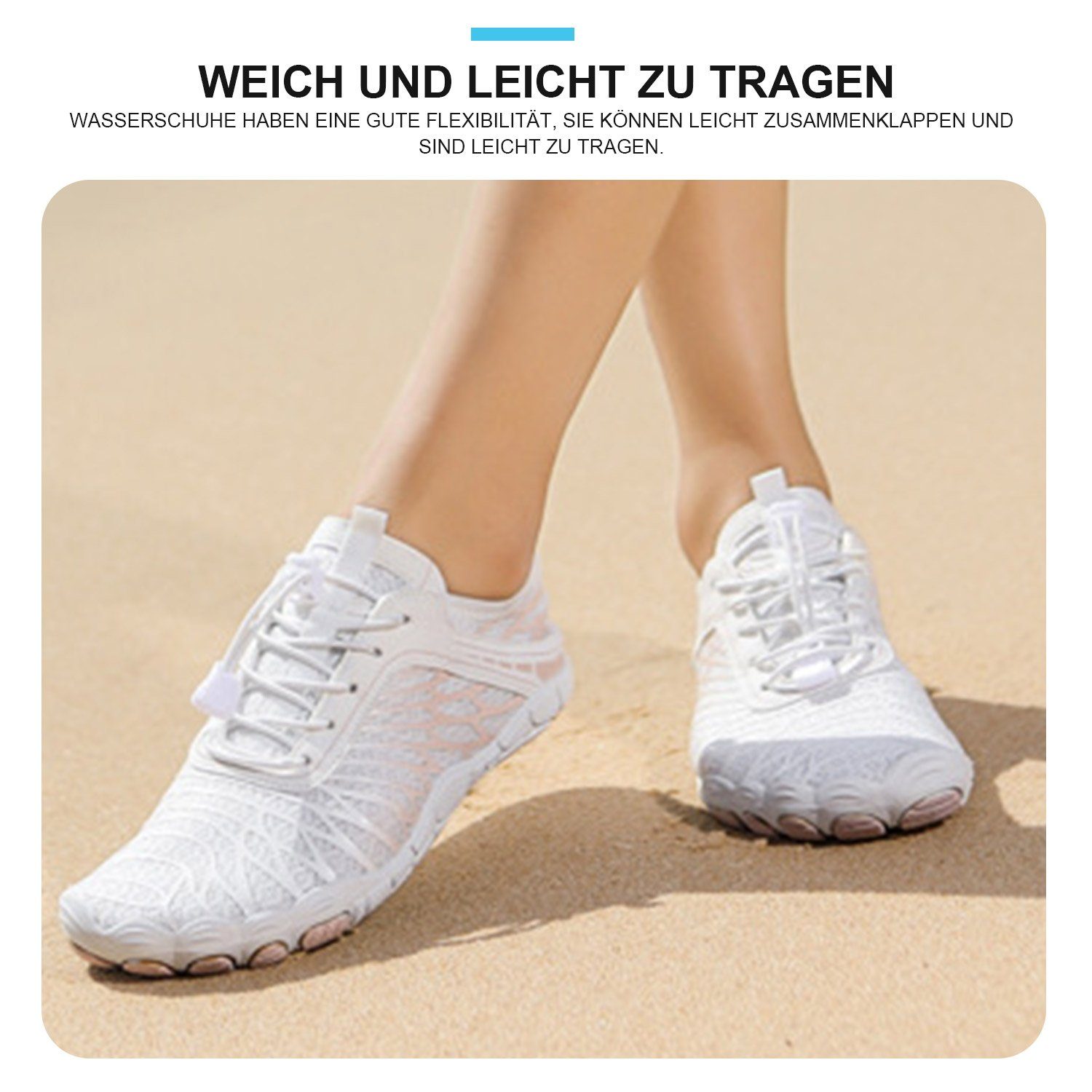 Daisred Strandschuhe Unisex Leicht Barfußschuhe schnelltrocknend Wasserschuh