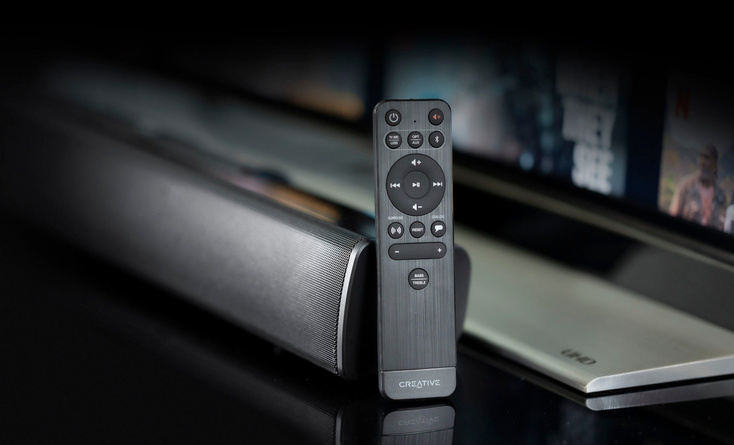 Creative Stage V2 mit Subwoofer 2.1 Soundbar (A2DP Bluetooth, AVRCP Bluetooth, Bluetooth, 40 W, Bluetooth)