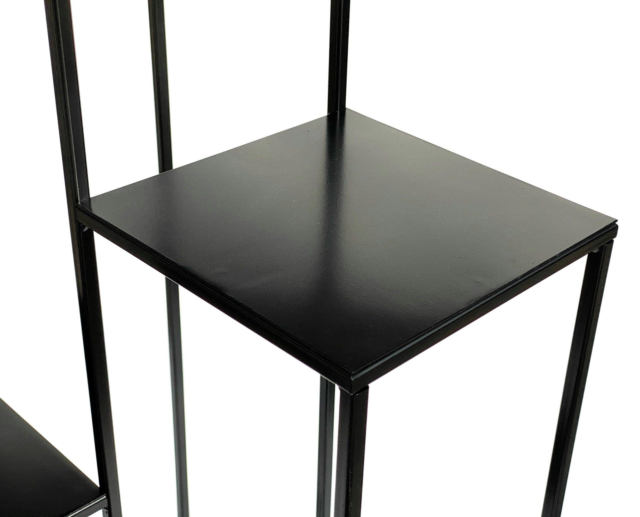 DanDiBo Blumenständer Blumentreppe Metall Schwarz 82 cm Pflanzentreppe Blumenständer 435 Blumensäule Modern Pflanzenständer Blumenhocker