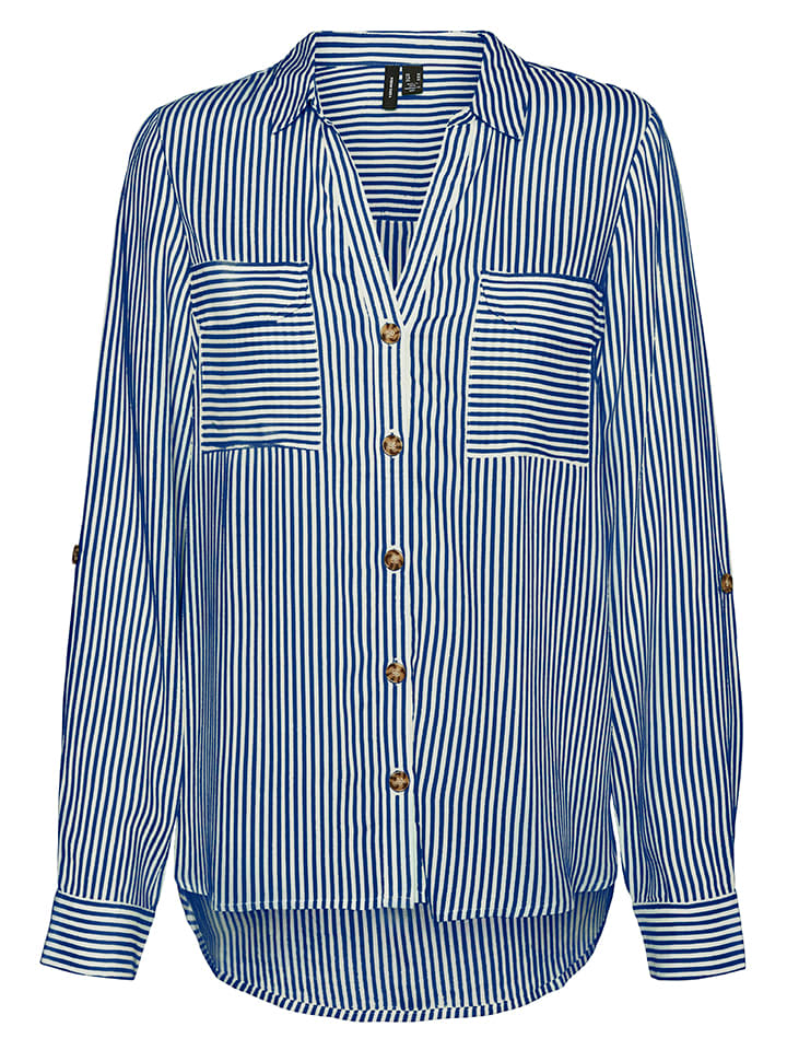 Vero Moda Bluse in Weiß/ Blau günstig kaufen XXL