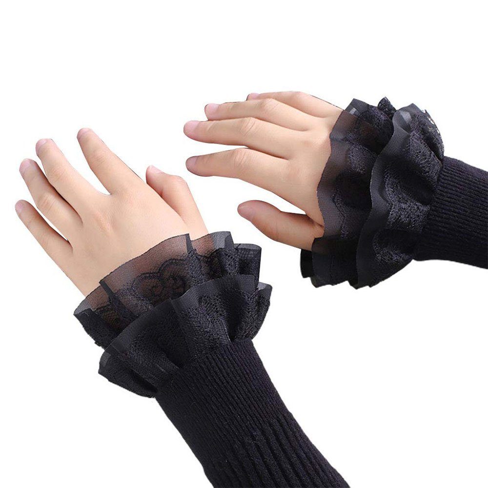 Sarfly Armstulpen Women Sweet Fake Sleeves Double Layer Ruffles (1-St)