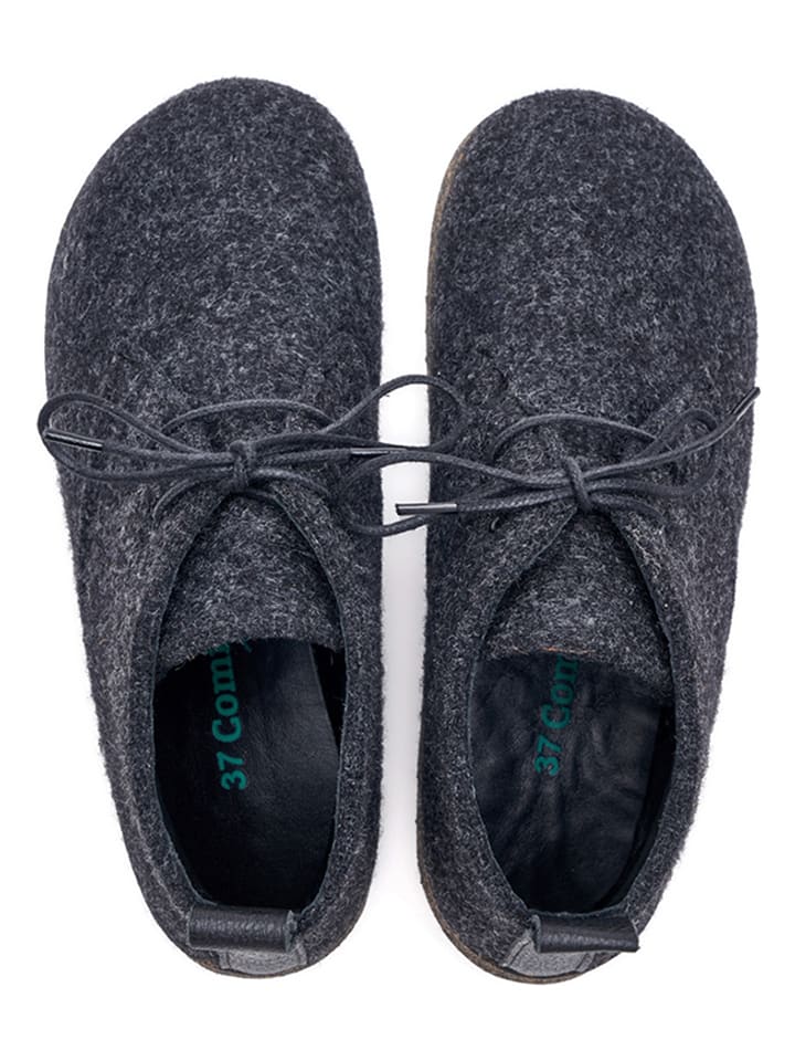Comfortfusse Woll-Schnürschuhe in Anthrazit günstig kaufen