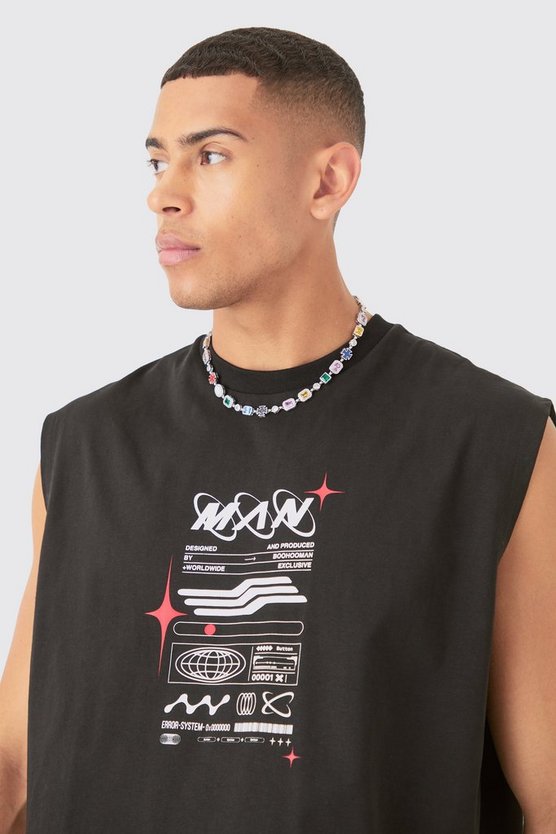 Oversize Tanktop mit Man Space Print