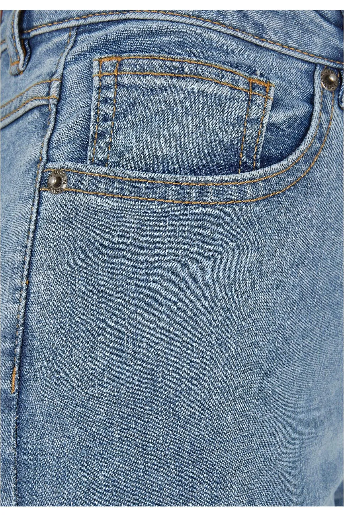 Urban Classics  Damen Ladies Highwaist Straight Slit Denim Pants