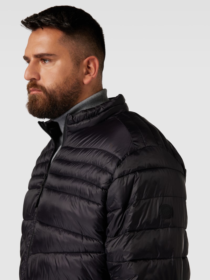PLUS SIZE Steppjacke mit Eingrifftaschen Modell 'HERO' in schwarz