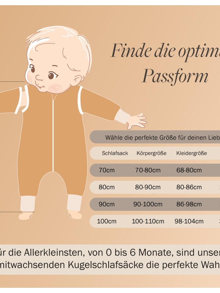 Mababu Schlafsack 1.5 TOG Ganzjahresschlafsack mit Füßen in Karamell günstig kaufen