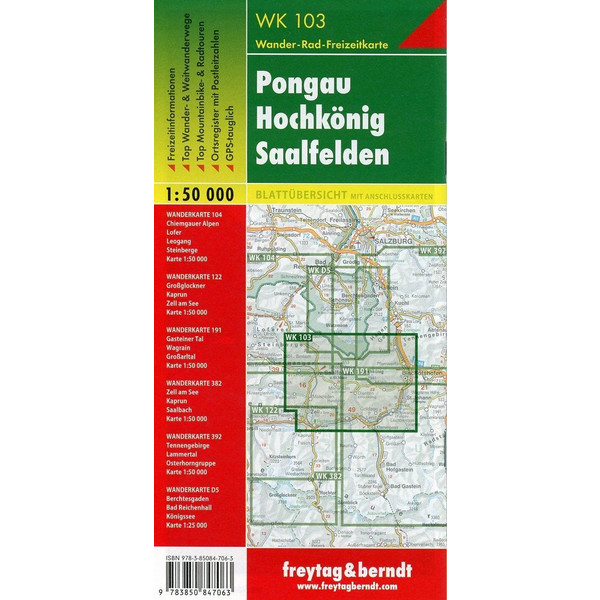 Pongau, Hochkönig, Saalfelden 1 : 50 000. WK 103 - Wanderkarte