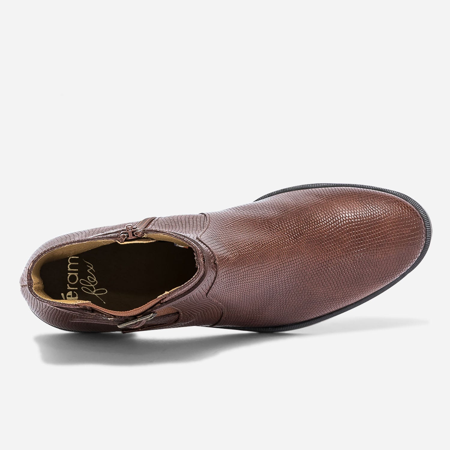 Chelsea boots ERAM FLEX cognac en cuir avec bride