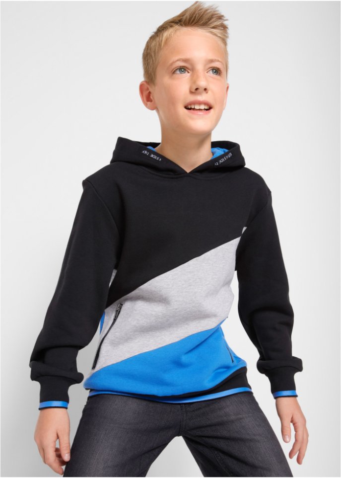 Jungen Kapuzensweatshirt im Colourblock