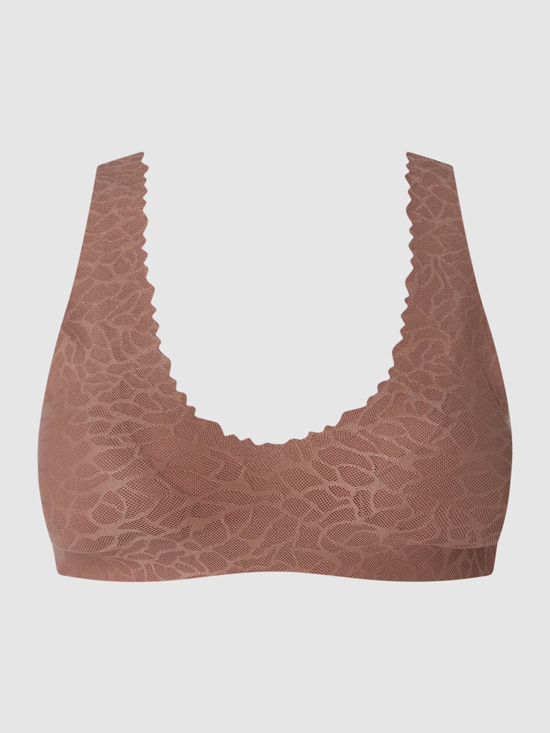 Bustier mit eingearbeiteten Cups Modell 'Zero Feel Lace 2.0' in hellbraun