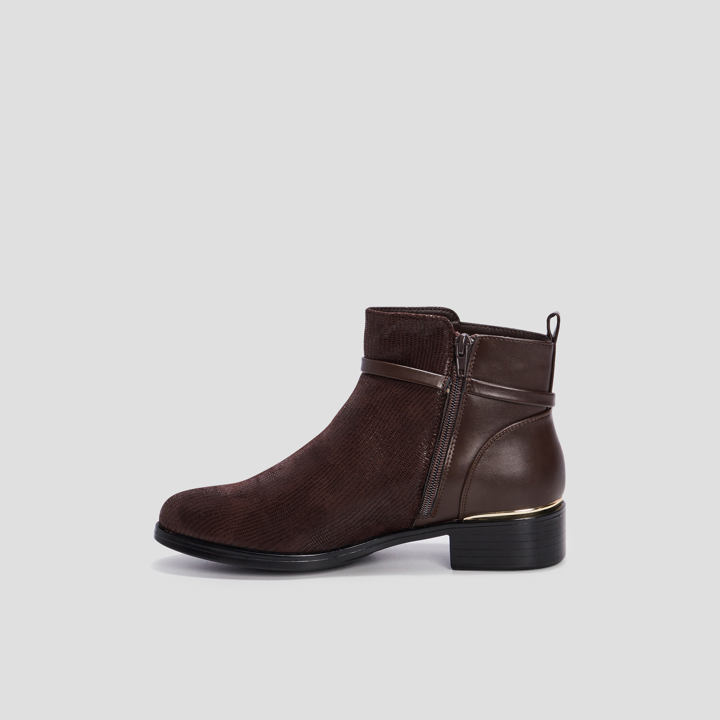 Bottines zippées marron femme | La Halle