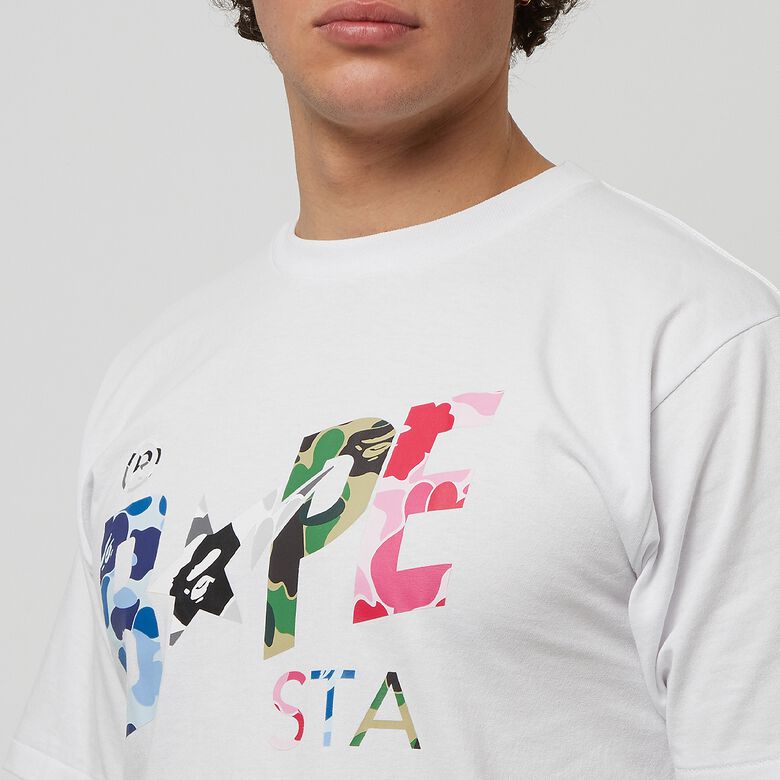 A Bathing Ape ABC Camo Crazy Bape STA Logo Tee white