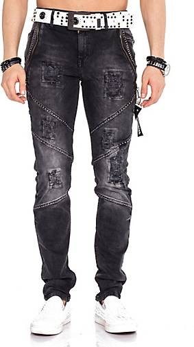 Cipo & Baxx Jeanshose mit Gürtel im Straight Fit-Schnitt