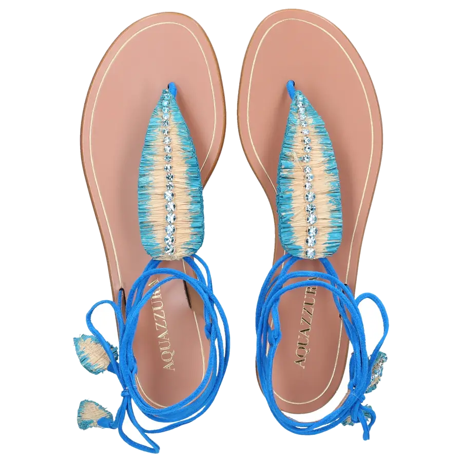 Aquazzura - Sandalen ISLA Veloursleder - blau