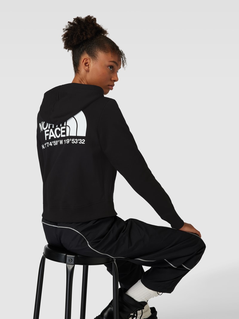 Cropped Hoodie mit Label-Print Modell 'COORDINATES' in schwarz