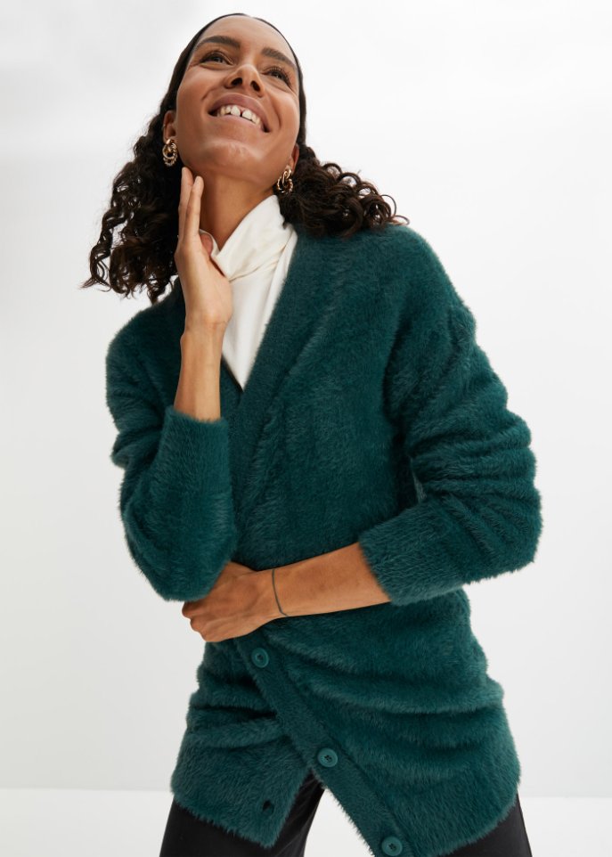 Flauschige Strickjacke