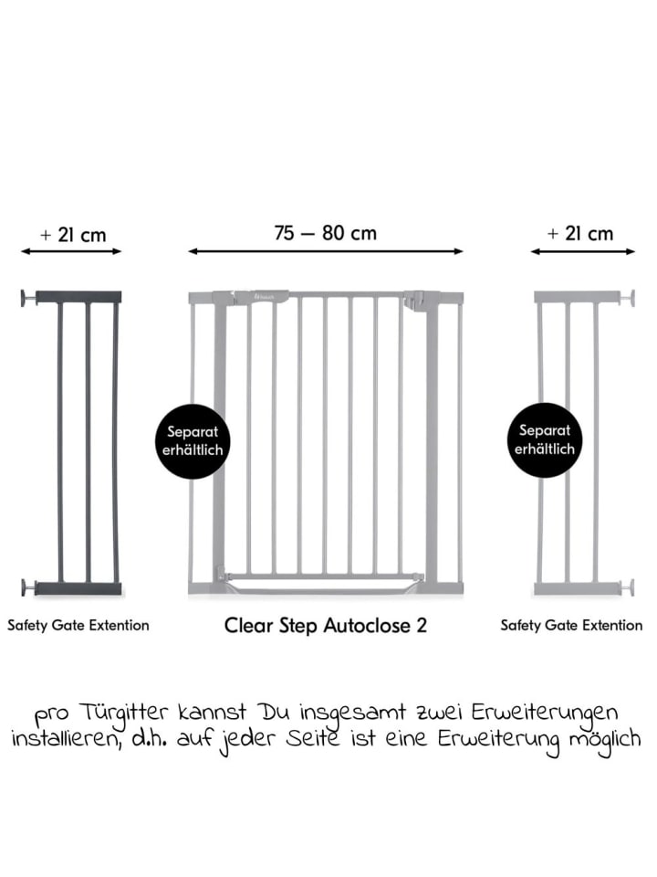 Hauck Türschutzgitter Verlängerung Safety Gate Extensions in grau günstig kaufen onesize
