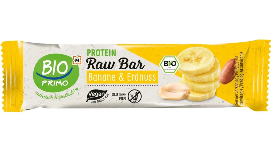 BIO PRIMO Bio Raw Bar Banane & Erdnuss mit Protein 35 g