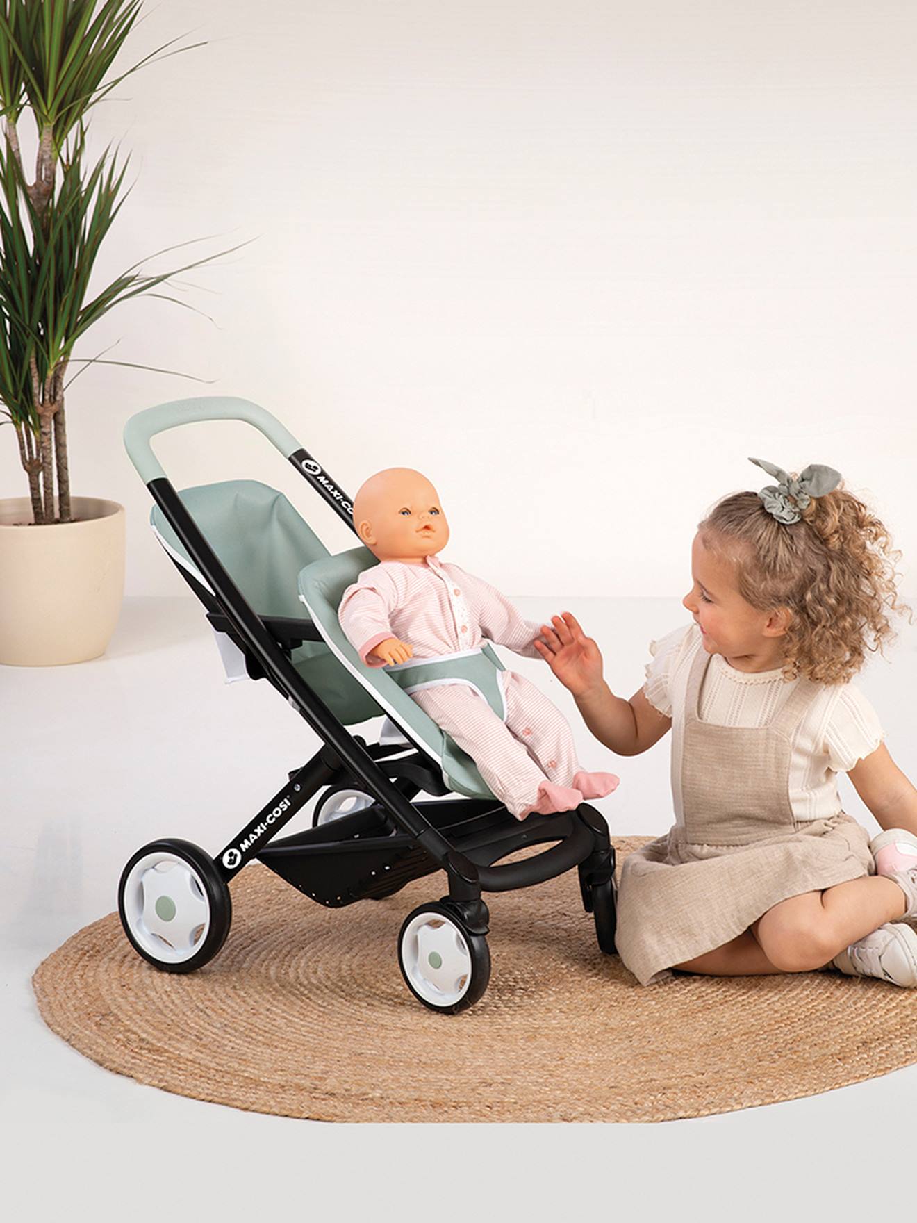 Smoby Maxi Cosi Geschwister-Puppenwagen SMOBY COTOONS - grün