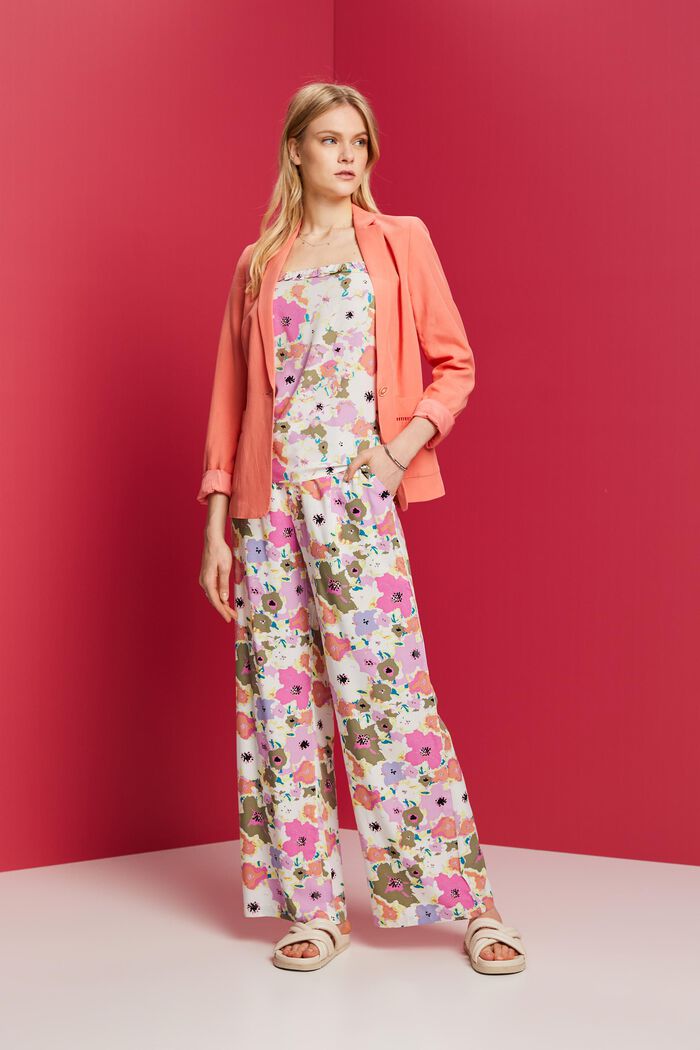 Gemusterte ärmellose Bluse, LENZING™ ECOVERO™