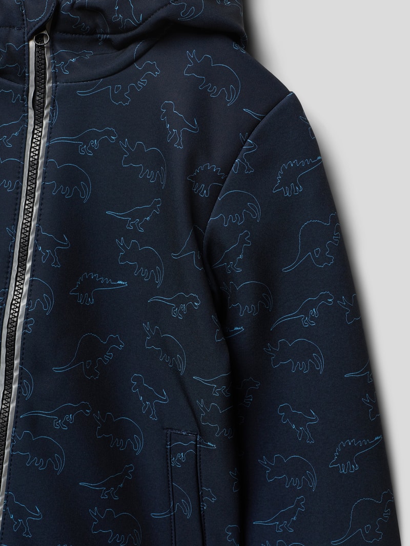 Jacke mit Allover-Motiv-Print in marineblau